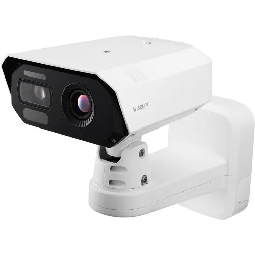 Hanwha TNM-C4960TD Series 8MP Bi-Spectrum AI Thermal IP Camera, 25mm Fixed Thermal Lens and 10.9-29mm Motorized Varifocal Visible Lens, White