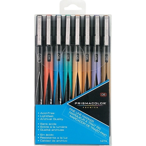 Prismacolor 14174 Premier Illustration Marker Set, Fine Tip, Assorted Colors, 8-Pack