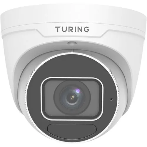 Turing Video TP-MVD4MV2-1Y CORE AI VSaaS License-Enabled 4MP Low Light Turret IP Camera, 2.7-13.5mm Motorized Varifocal Lens, White