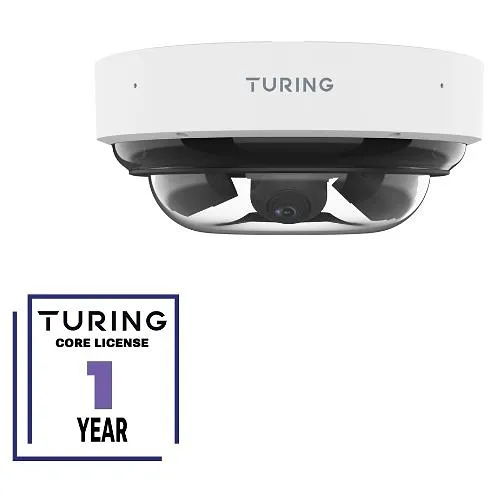 Turing Video TP-X4D5AV2-1Y SMART Series 5MPx4 Multi-Sensor Dome IP Camera with (4) TV-CORE1Y Cloud VMS Licenses