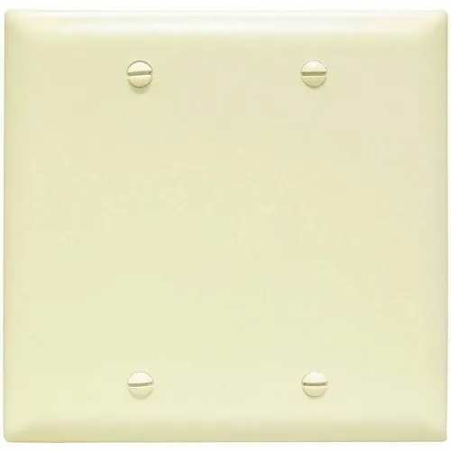 Pass & Seymour TP23I Wall Plate, Trademaster PLT 2G Blank Box Mount, Ivory