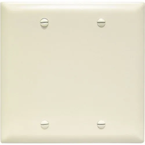 Pass & Seymour TP23LA Trademaster 2-Gang Blank Wall Plate, Light Almond