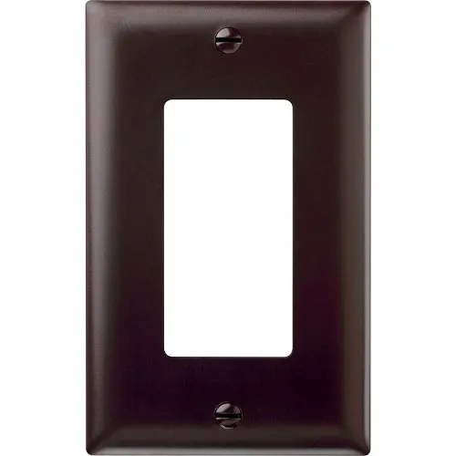 Pass & Seymour TP26 Trademaster Thermoplastic 1-Gang Decorator Wall Plate, Brown