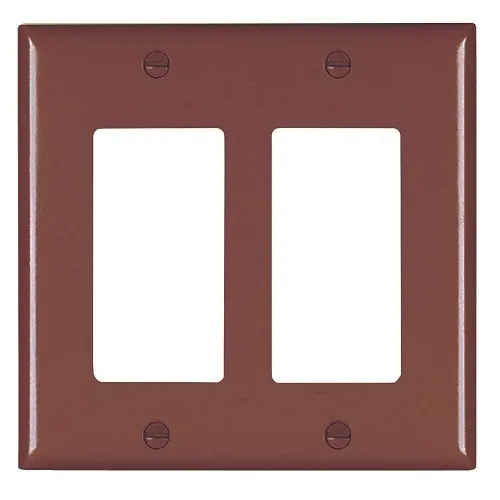 Pass & Seymour TP262 Pass and Seymour Trademaster 2-Gang Decorator Wall Plate, Brown (M20)