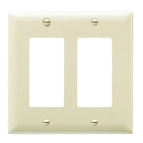 Pass & Seymour TP262I Pass and Seymour Trademaster 2-Gang Decorator Wall Plate, White (M20)