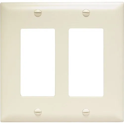 Pass & Seymour TP262LA Trademaster Thermoplastic 2-Gang Decorator Wall Plate, Almond (M20)