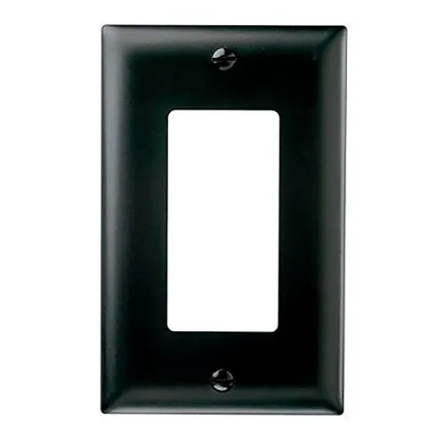 Pass & Seymour TP26BK Trademaster Thermoplastic 1-Gang Decorator Wall Plate, Black