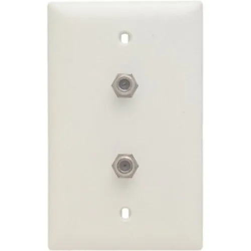 On-Q TPCATV2W Dual Ghz F-Coupler Wall Plate, White