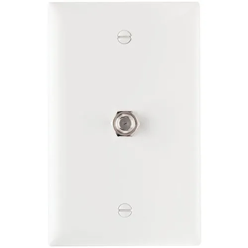 On-Q TPCATVW 1-Gang Wall Plate, F-Connection, White