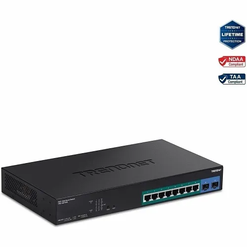 TRENDnet TPE-1021WS 10-Port Gigabit Web Smart PoE+ Switch, 20 Gbps, 130W PoE