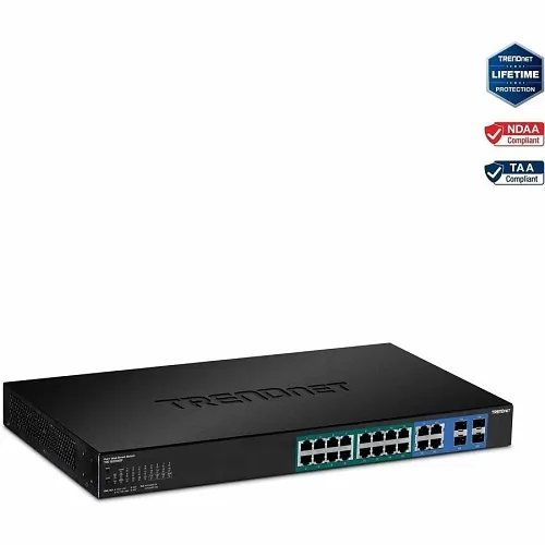 TRENDnet TPE-1620WSF 20-Port Gigabit Web Smart PoE+ Switch, 370W