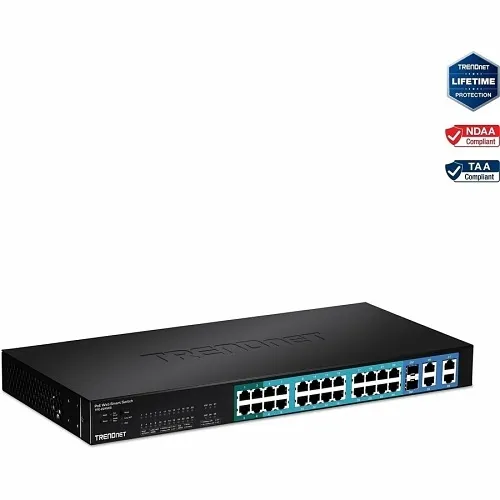 TRENDnet TPE-224WS 28-Port 10/100 Mbps Web Smart PoE+ Switch, 12.8Gbps