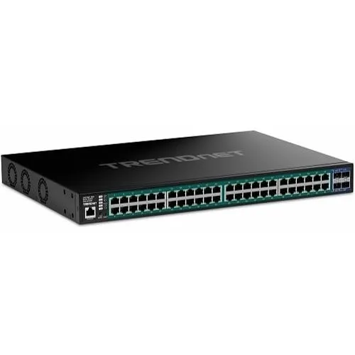 TRENDnet TPE-3524SF 52-Port Gigabit Web Smart 740W PoE+ Switch with 10G SFP+ Slots