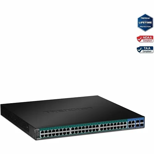 TRENDnet TPE-5048WS 52-Port Gigabit Web Smart PoE+ Switch, 104Gbps