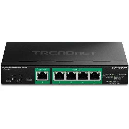 TRENDnet TPE-B541 5-Port Gigabit PoE++ Powered Managed Switch with PoE Passthrough