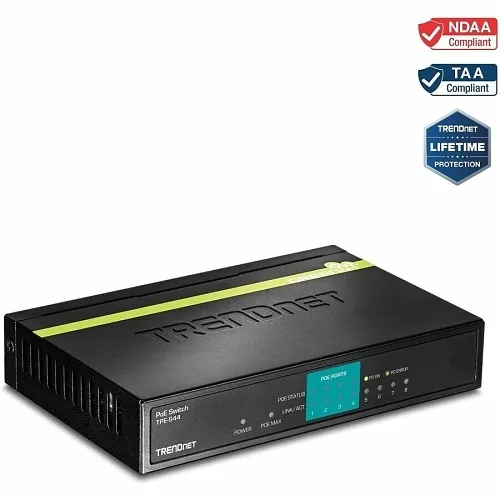 TRENDnet TPE-S44 8-Port 10/100Mbps PoE Switch, 1.6Gbps