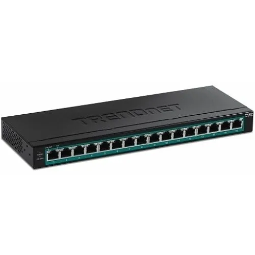 TRENDnet TPE-TG160H 16-Port Gigabit PoE Switch, 123W, 32Gbps