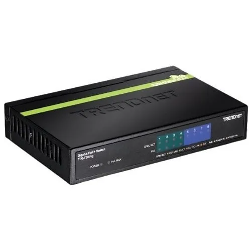 TRENDnet TPE-TG44G 8-Port Gigabit PoE+ Switch, 16Gbps