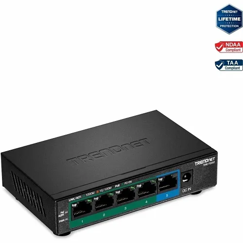 TRENDnet TPE-TG52 5-Port Gigabit PoE+ Switch, 32W, 10Gbps