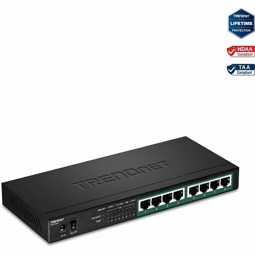 TRENDnet TPE-TG83 8-Port Gigabit PoE Switch, 65W, 16Gbps