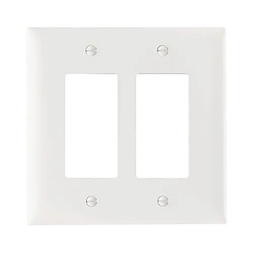 Pass & Seymour TPJ262W Trademaster Jumbo 2-Gang Decorator Wall Plate, White