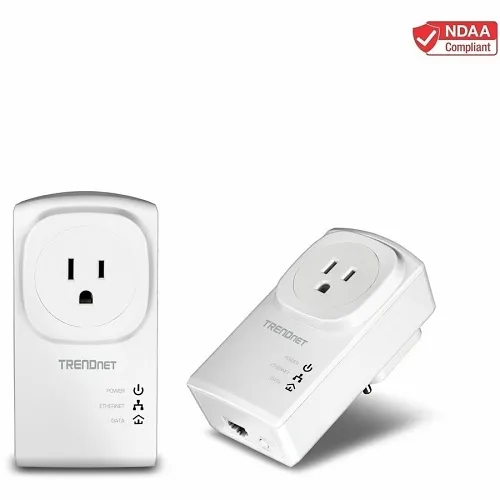 TRENDnet TPL-407E2K Powerline 500 AV Adapter Kit with Built-In Outlet