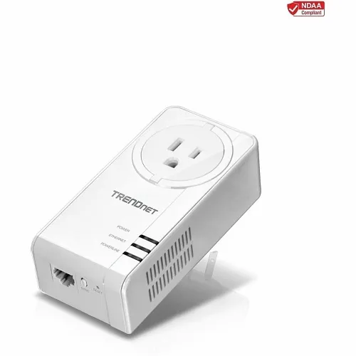 TRENDnet TPL-423E Powerline 1300 Av2 Adapter Kit with Built-In Outlet