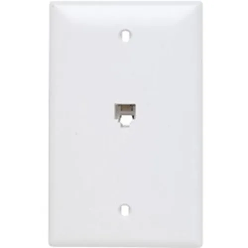 On-Q TPTE1W Opening Modular, 4-Conductor RJ11 Telephone Jack with 1-Gang Wall Plate, White
