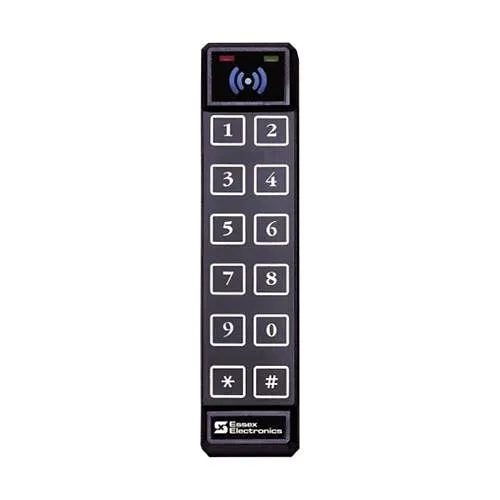 Essex TPX-26I T-Prox Narrow HID Proximity Reader with Wiegand Keypad, Black Illuminated Overlay