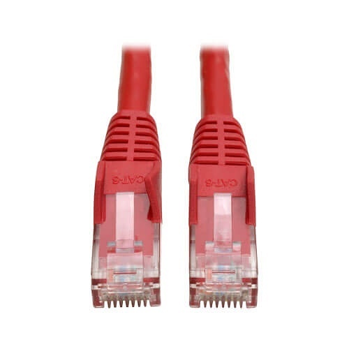 Eaton Tripp Lite N201-003-RD CAT6 Snagless Molded Gigabit Patch Cable, UPT, RJ45 M/M, 3' (91.4cm), Red