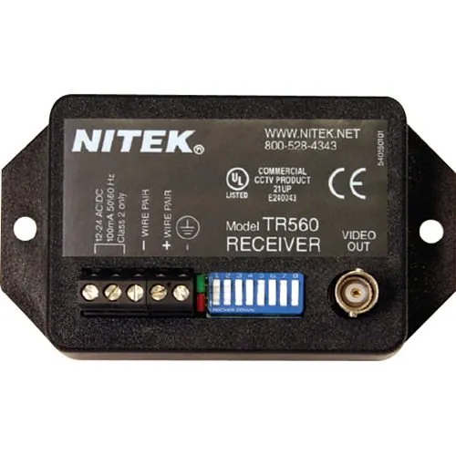 Nitek TR560 Active Video Balun Receiver, Selectable Distance Settings