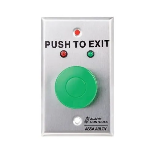 Alarm Controls TS-1LNOSCREEN Mushroom Push Button with Green and Red LEDs