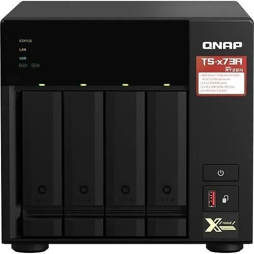 QNAP TS-473A-8G-US AMD Ryzen Embedded V1500B 4-Core / 8-Thread 2.2 GHz Processor, 8GB SODIMM DDR4 (1x 8GB)