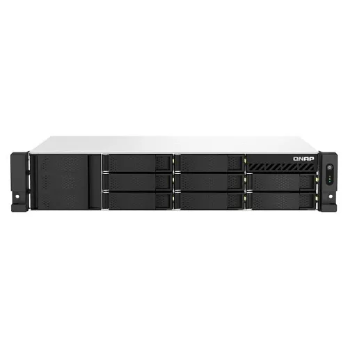 QNAP TS-873AEU-4G-US TS-873AeU Series Short-Depth Rackmount NAS, 8-Bay, AMD Ryzen V1500B Quad-Core, 4GB DDR4, Dual 2.5GbE, PCIe Expandable