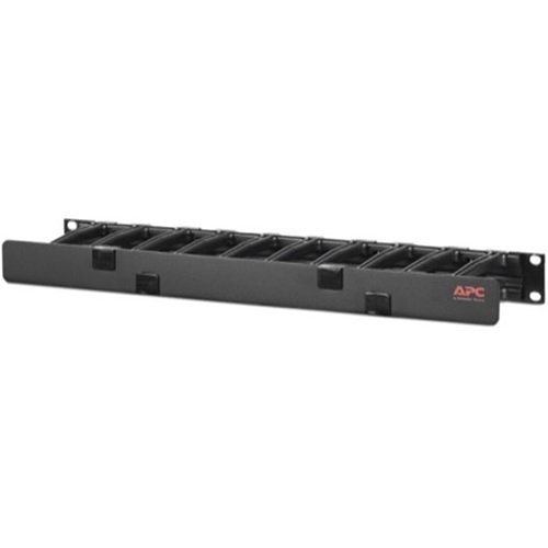 APC AR8602A NetShelter Horizontal Cable Manager, 1U, Single Side with Cover, Black