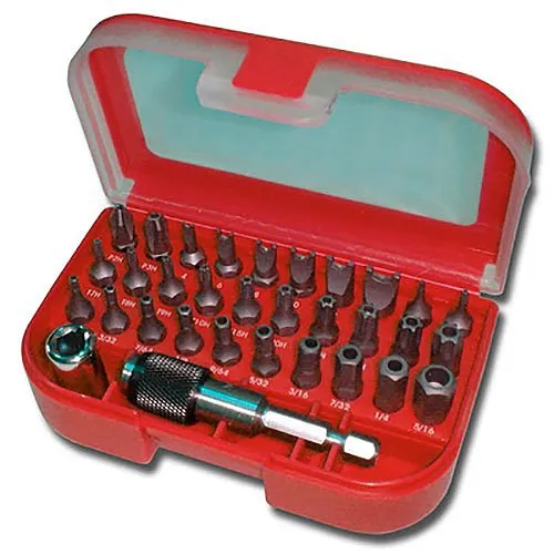 Triplett TSBK-001 Professional 32-Piece Industrial Grade Metal Bit Kit with Phillips Tamper, Torx Tamper, Hex Tamper, and Spanner Bits