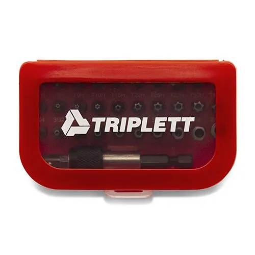 Triplett TSBK-001 Professional 32 Piece Industrial Grade Metal Bit Kit: Phillips Tamper, Torx Tamper, Hex Tamper, and Spanner Bits
