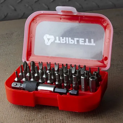 Triplett TSBK-001 Professional 32 Piece Industrial Grade Metal Bit Kit: Phillips Tamper, Torx Tamper, Hex Tamper, and Spanner Bits