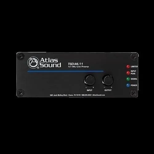 AtlasIED TSD-ML11 Mic/Line Preamp 1x1 Amplifier, Black