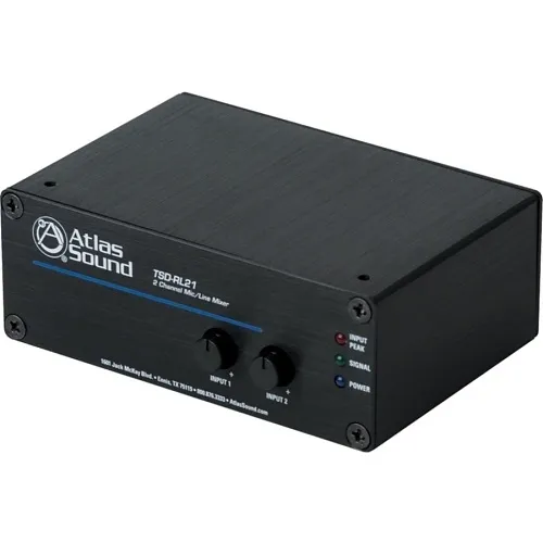 AtlasIED TSD-RL21 2-Channel Mic/Line Mixer, Remote Level Control, I/O Connectors