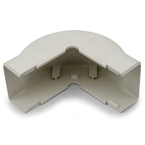 HellermannTyton TSR3FW-29 Cable Raceway Fitting, 3/4" External Cover, 1" Bend Radius, White