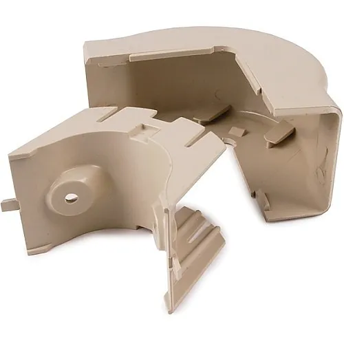 HellermannTyton TSR3I-29-1 Cable Raceway Fitting, 1-3/4" External Corner Cover, 1" Bend, Ivory