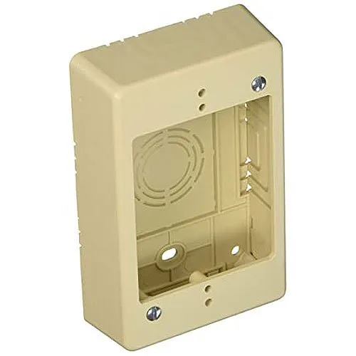 HellermannTyton TSRI-JB1 Single Gang Junction Box, 1.25" Deep, PVC, Ivory
