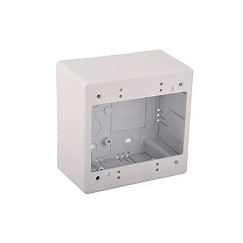 HellermannTyton TSRW-JBD2 2-Piece Dual Gang Junction Box, 2.77" Deep, PVC, White