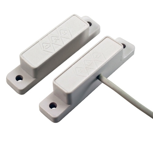 GRI 29PC-W 29P Series Standard Surface Mount Magnetic Reed Switch Set with Pre-Wired 24" Lead, Standard Gap, Open/Closed, SPDT, C, White