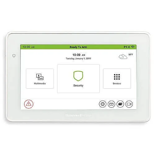 Honeywell Home TUXEDOW Tuxedo Touch 7" Touchscreen Keypad with Smart Control and Voice Annunciation, Branded