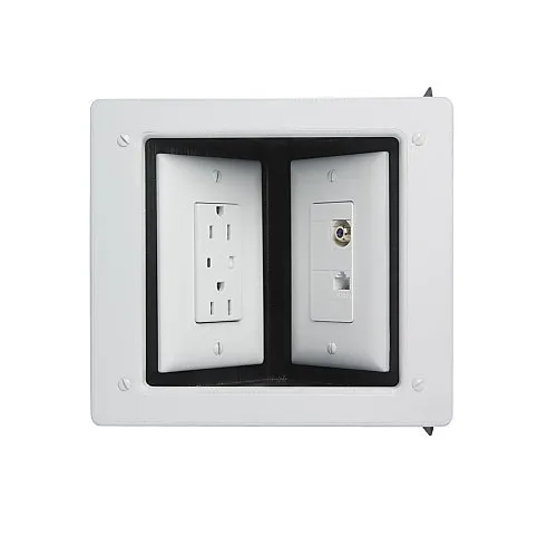 Pass & Seymour TV2MW Wall Plate, Recessed Tv Box New Work 2G