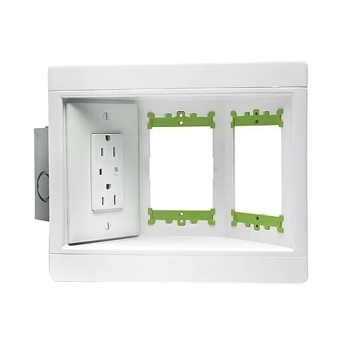 Pass & Seymour TV3WMTVSSW 3 Gang Recessed TV Box Kit with Metal Box, White