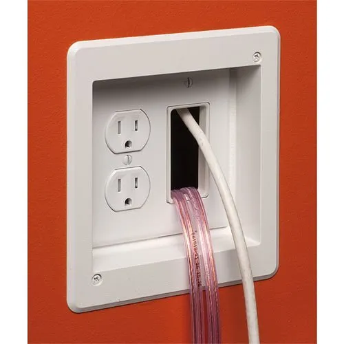 Arlington TVBU505 Two-Gang Recessed TV Box, White