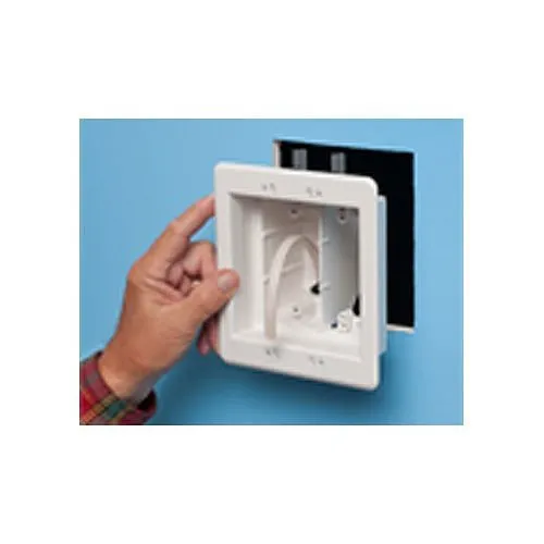 Arlington TVBU505BL Two-Gang Recessed TV Box For Power And Low Voltage, Black